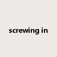 screwing in是什么意思