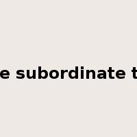 be subordinate to是什么意思