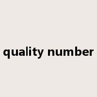 quality number是什么意思