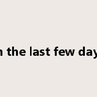 in the last few days是什么意思