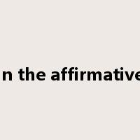 in the affirmative是什么意思