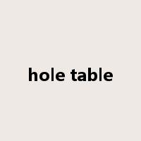 hole table是什么意思