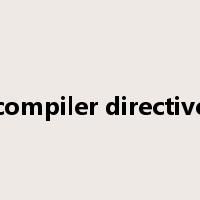 compiler directive是什么意思
