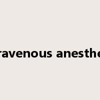 intravenous anesthesia是什么意思