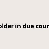 holder in due course是什么意思