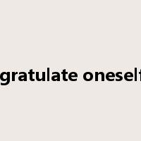 congratulate oneself on是什么意思
