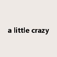 a little crazy是什么意思