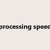 processing speed是什么意思