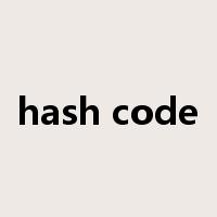 hash code是什么意思