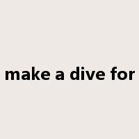 make a dive for是什么意思
