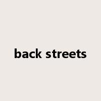 back streets是什么意思