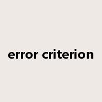 error criterion是什么意思