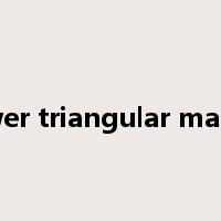 lower triangular matrix是什么意思