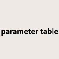 parameter table是什么意思