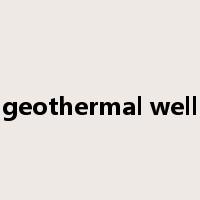 geothermal well是什么意思