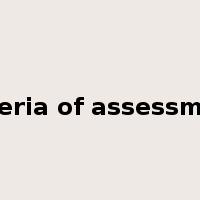 criteria of assessment是什么意思