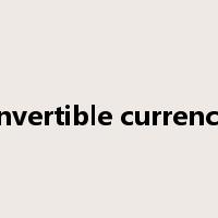 convertible currencies是什么意思
