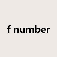 f number是什么意思