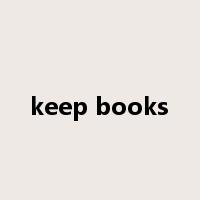 keep books是什么意思