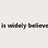it is widely believed是什么意思