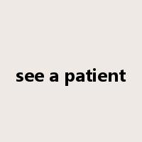 see a patient是什么意思