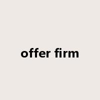 offer firm是什么意思