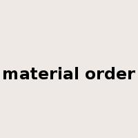 material order是什么意思