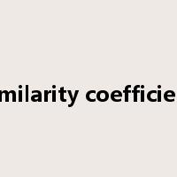similarity coefficient是什么意思