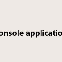 console application是什么意思