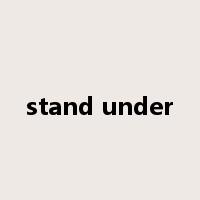 stand under是什么意思