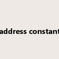 address constant是什么意思
