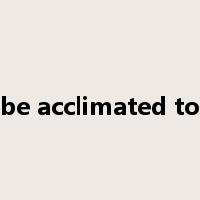 be acclimated to是什么意思