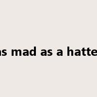 as mad as a hatter是什么意思