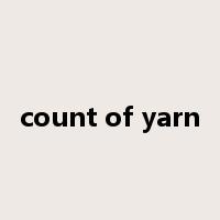 count of yarn是什么意思