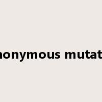 Synonymous mutation是什么意思
