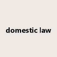 domestic law是什么意思
