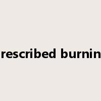 prescribed burning是什么意思