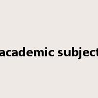 academic subject是什么意思