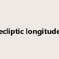 ecliptic longitude是什么意思