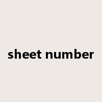 sheet number是什么意思