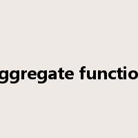 aggregate function是什么意思