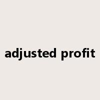 adjusted profit是什么意思