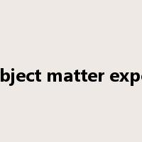 Subject matter expert是什么意思