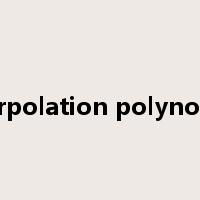 interpolation polynomial是什么意思