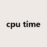 cpu time是什么意思