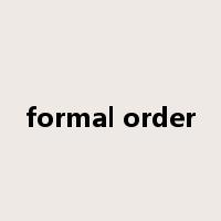 formal order是什么意思