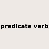 predicate verb是什么意思