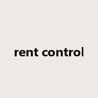 rent control是什么意思