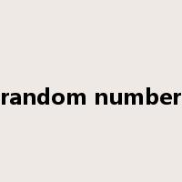 random number是什么意思
