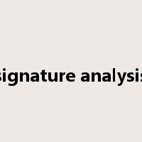 signature analysis是什么意思
